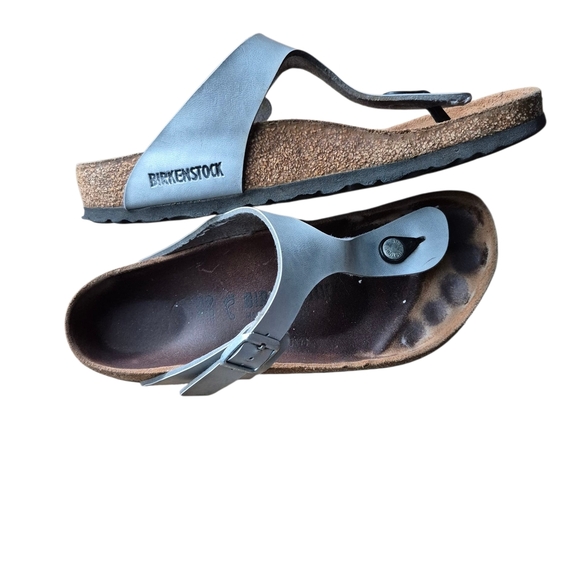 39 Gray Birkenstock Leather Sandals with Buckle - Picture 6 of 6